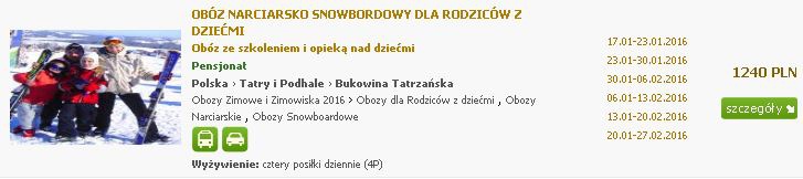 Obóz Narciarsko-Snowboardowy dla Rodziców z Dziećmi